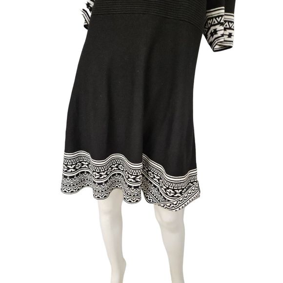 Nina Leonard Black and White Midi Dress - Picture 6 of 10